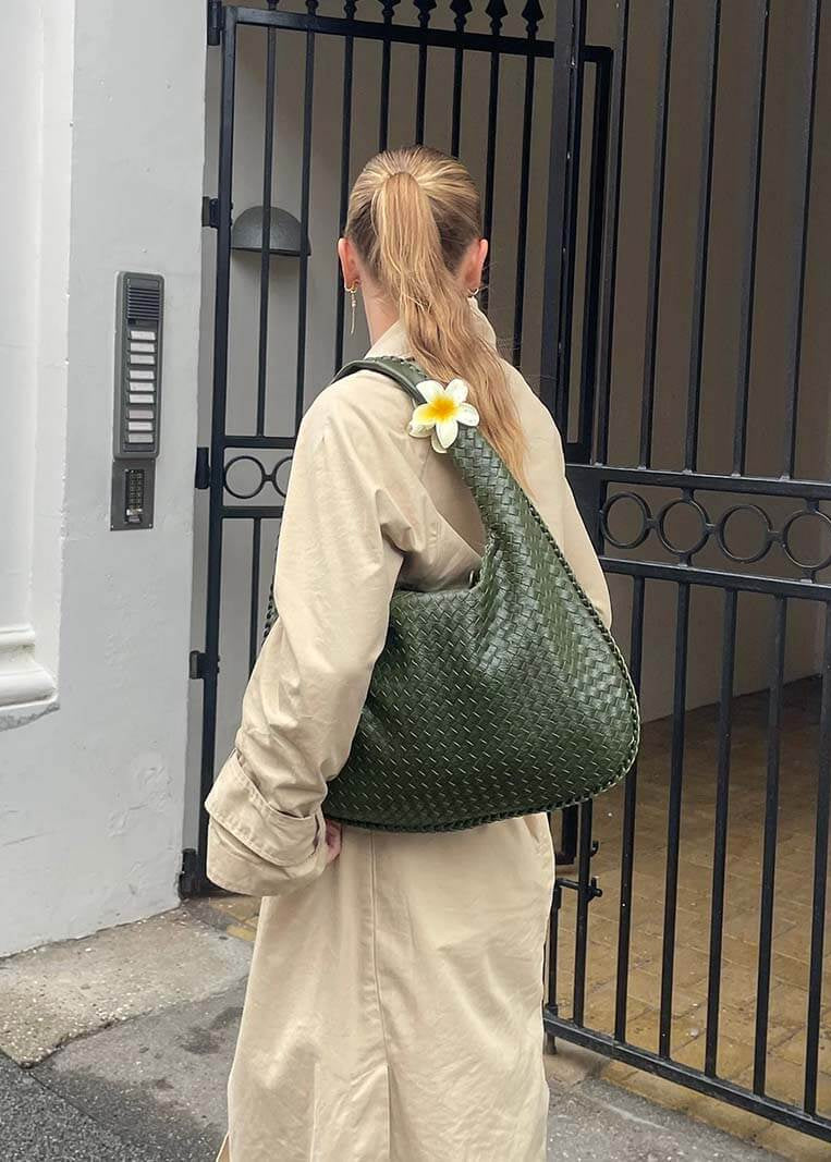 Trina - woven Lattice Shoulder Bag