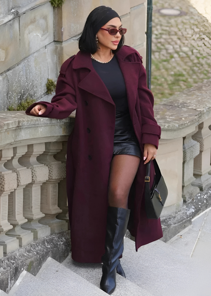Freya's - Burgundy Coat Season’s Must Have