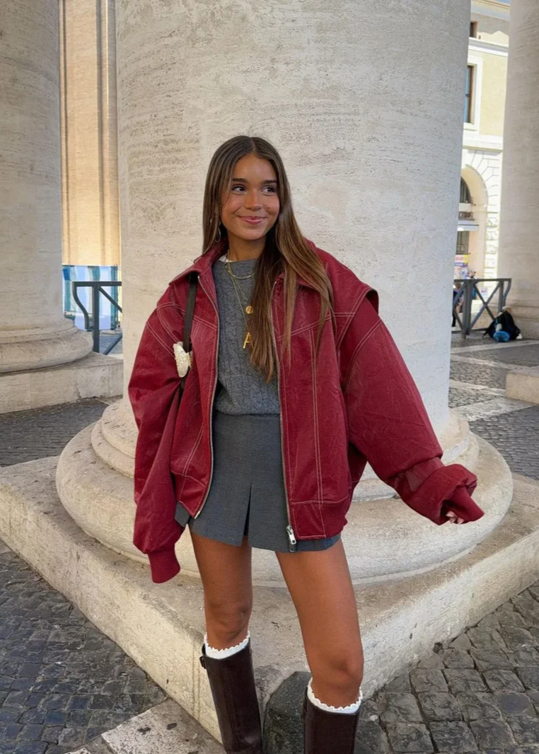 Chelsey’s - Contrast Stitch Oversized Jacket