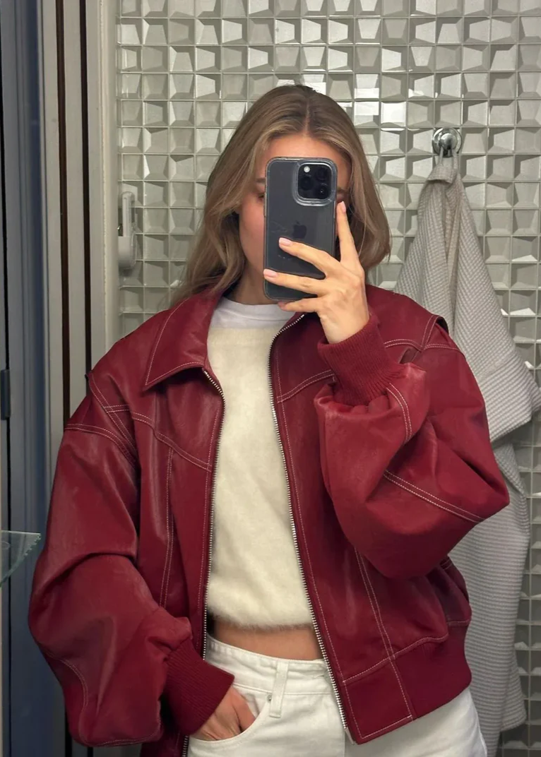 Chelsey’s - Contrast Stitch Oversized Jacket