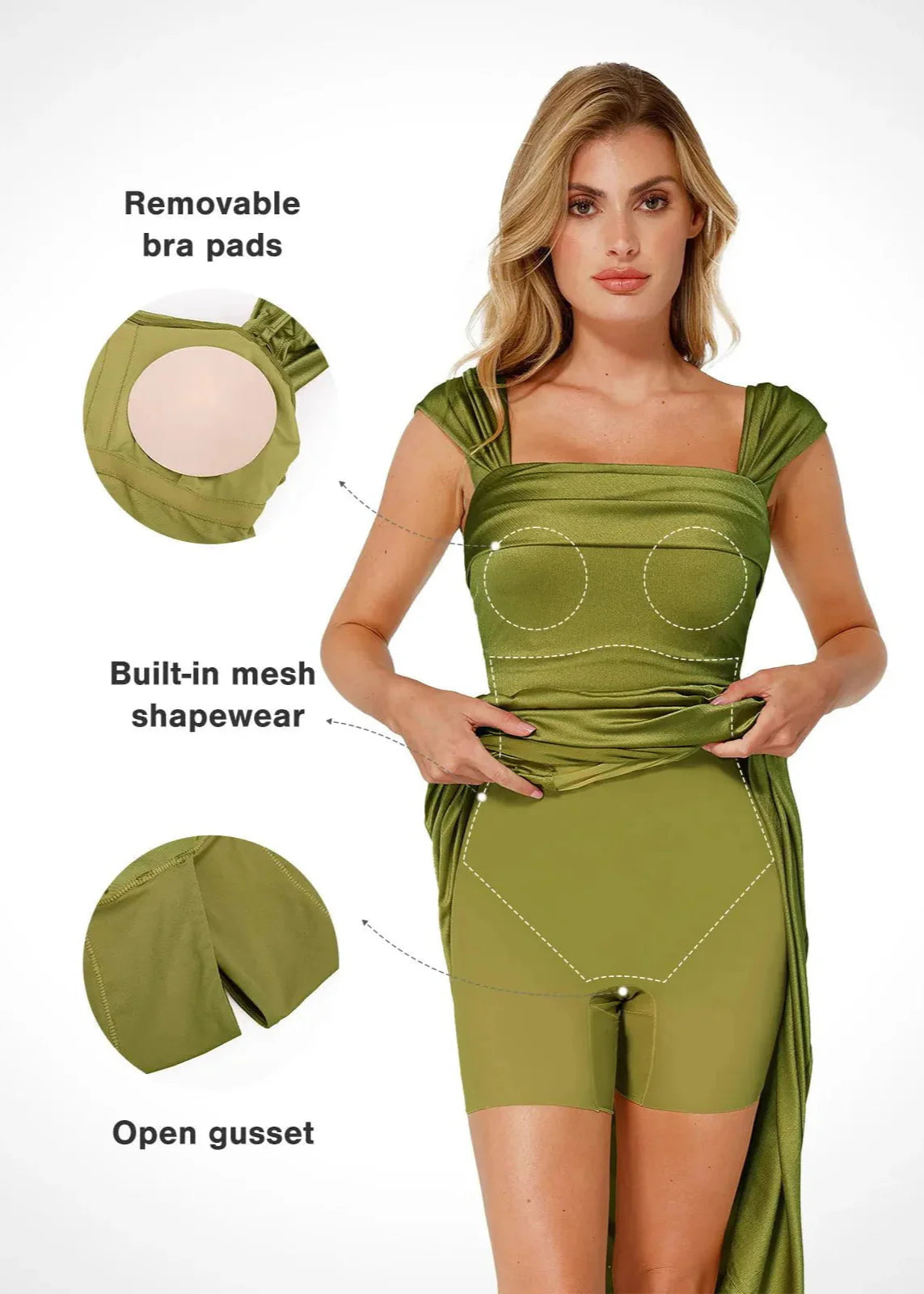 Ava - Shapewear Shine Maxi Dress